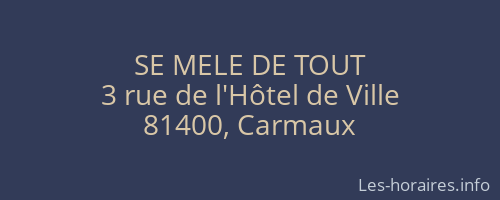 SE MELE DE TOUT