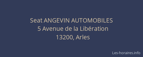 Seat ANGEVIN AUTOMOBILES