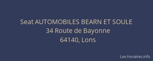 Seat AUTOMOBILES BEARN ET SOULE