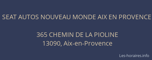 SEAT AUTOS NOUVEAU MONDE AIX EN PROVENCE