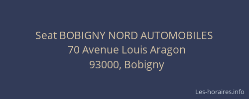 Seat BOBIGNY NORD AUTOMOBILES