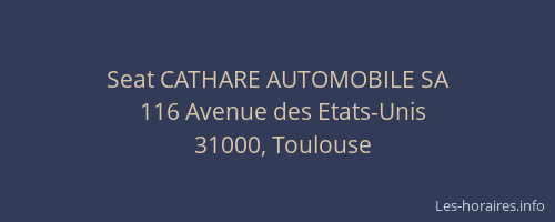 Seat CATHARE AUTOMOBILE SA