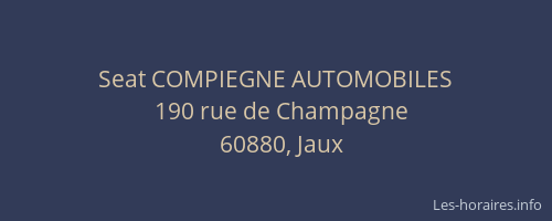 Seat COMPIEGNE AUTOMOBILES