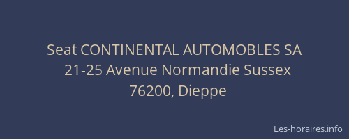 Seat CONTINENTAL AUTOMOBLES SA