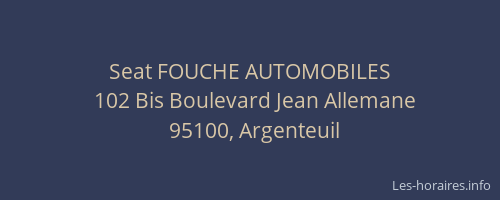 Seat FOUCHE AUTOMOBILES