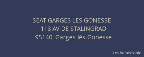 SEAT GARGES LES GONESSE