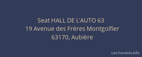 Seat HALL DE L'AUTO 63