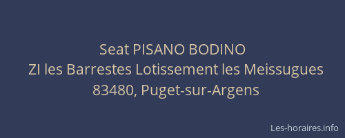 Seat PISANO BODINO