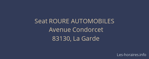 Seat ROURE AUTOMOBILES