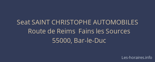 Seat SAINT CHRISTOPHE AUTOMOBILES