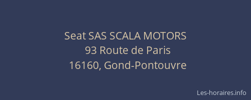 Seat SAS SCALA MOTORS