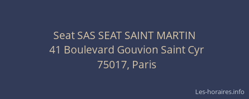 Seat SAS SEAT SAINT MARTIN