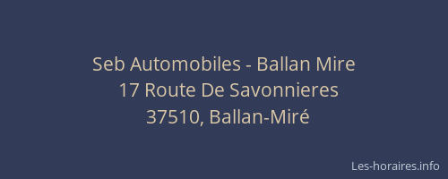 Seb Automobiles - Ballan Mire
