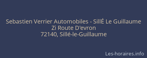 Sebastien Verrier Automobiles - SillÉ Le Guillaume