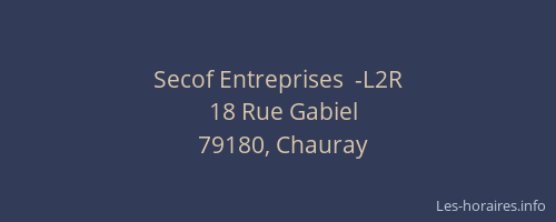 Secof Entreprises  -L2R
