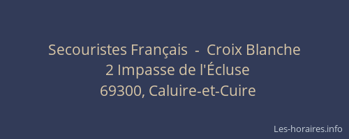 Secouristes Français  -  Croix Blanche