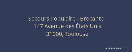 Secours Populaire - Brocante