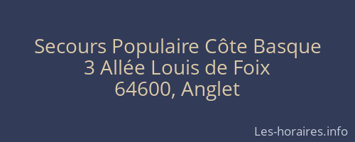 Secours Populaire Côte Basque
