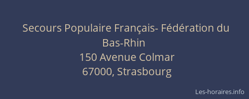 Secours Populaire Français- Fédération du Bas-Rhin