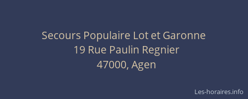 Secours Populaire Lot et Garonne