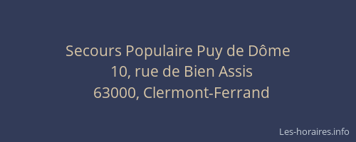 Secours Populaire Puy de Dôme
