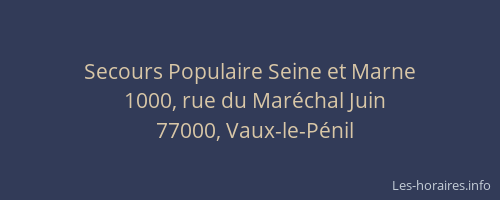Secours Populaire Seine et Marne