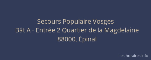 Secours Populaire Vosges