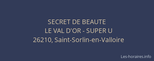 SECRET DE BEAUTE