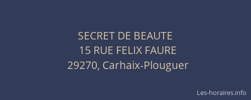 SECRET DE BEAUTE