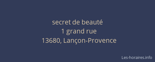 secret de beauté