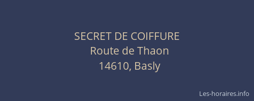 SECRET DE COIFFURE