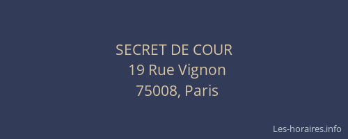 SECRET DE COUR