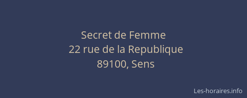 Secret de Femme