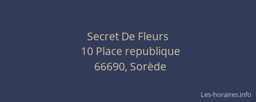 Secret De Fleurs