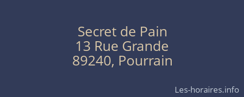 Secret de Pain
