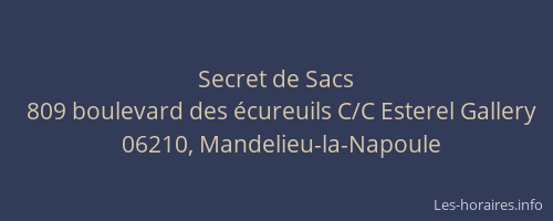 Secret de Sacs