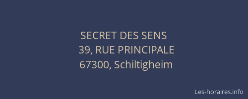 SECRET DES SENS