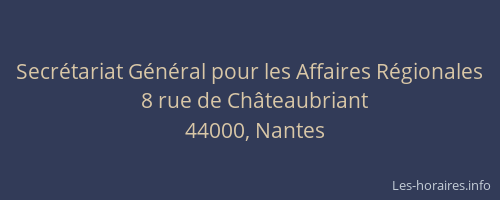 Secrétariat Général pour les Affaires Régionales