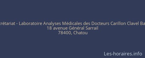 Secrétariat - Laboratoire Analyses Médicales des Docteurs Carillon Clavel Batut