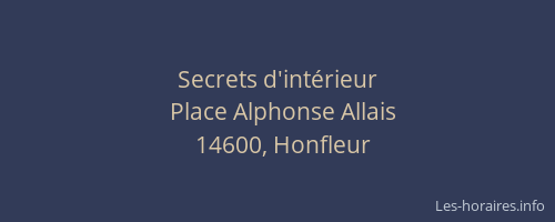 Secrets d'int&eacute;rieur