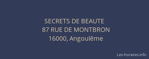 SECRETS DE BEAUTE