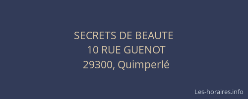 SECRETS DE BEAUTE