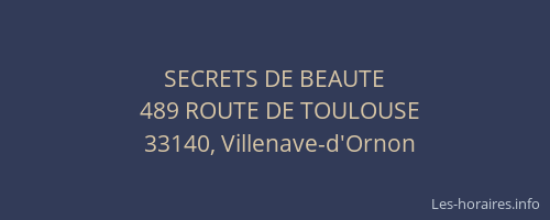 SECRETS DE BEAUTE