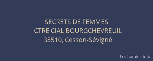SECRETS DE FEMMES