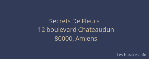 Secrets De Fleurs