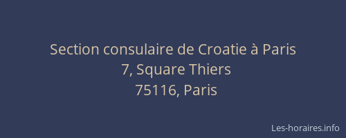 Section consulaire de Croatie à Paris
