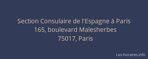 Section Consulaire de l'Espagne à Paris