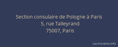 Section consulaire de Pologne à Paris