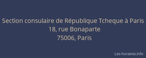 Section consulaire de République Tcheque à Paris