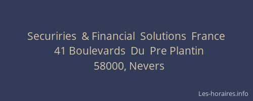 Securiries  & Financial  Solutions  France